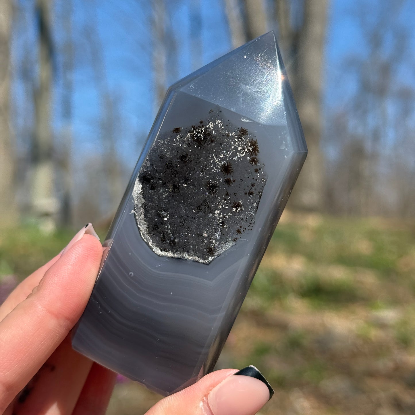 Druzy Agate Tower