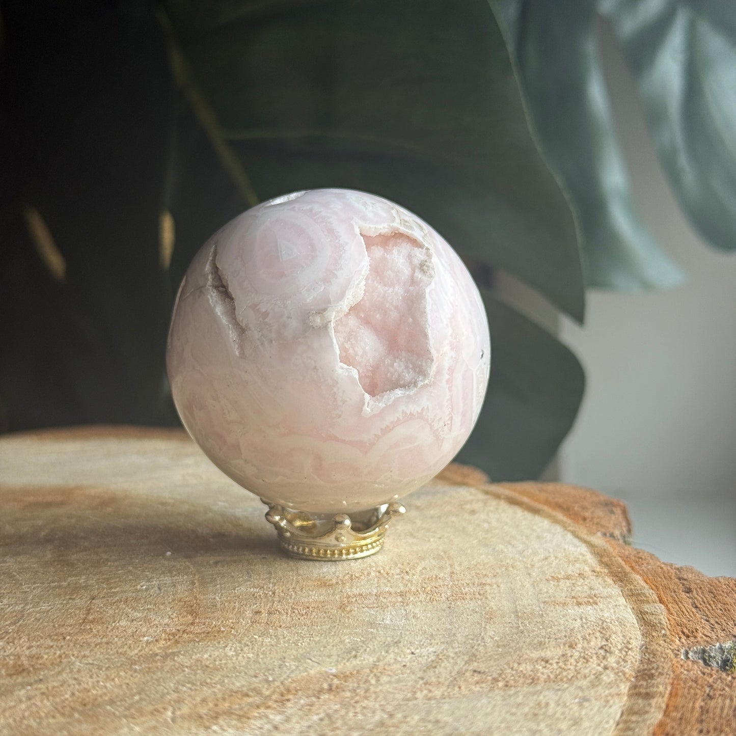 Pink Mangano Calcite Sphere (UV Reactive) B