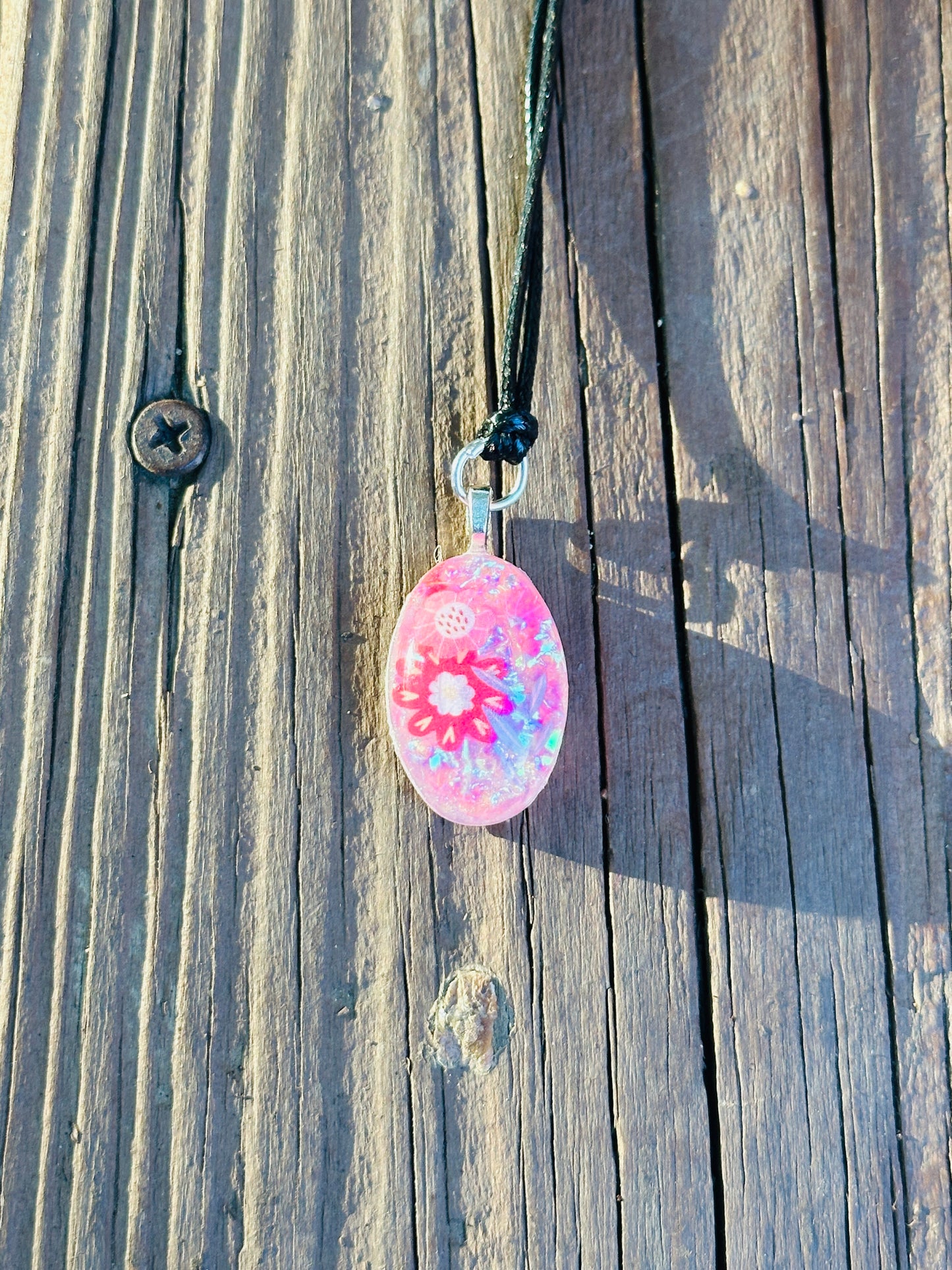 Flower Resin Necklace - Handmade