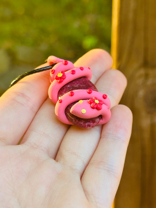 Clay Snake Crystal Necklace