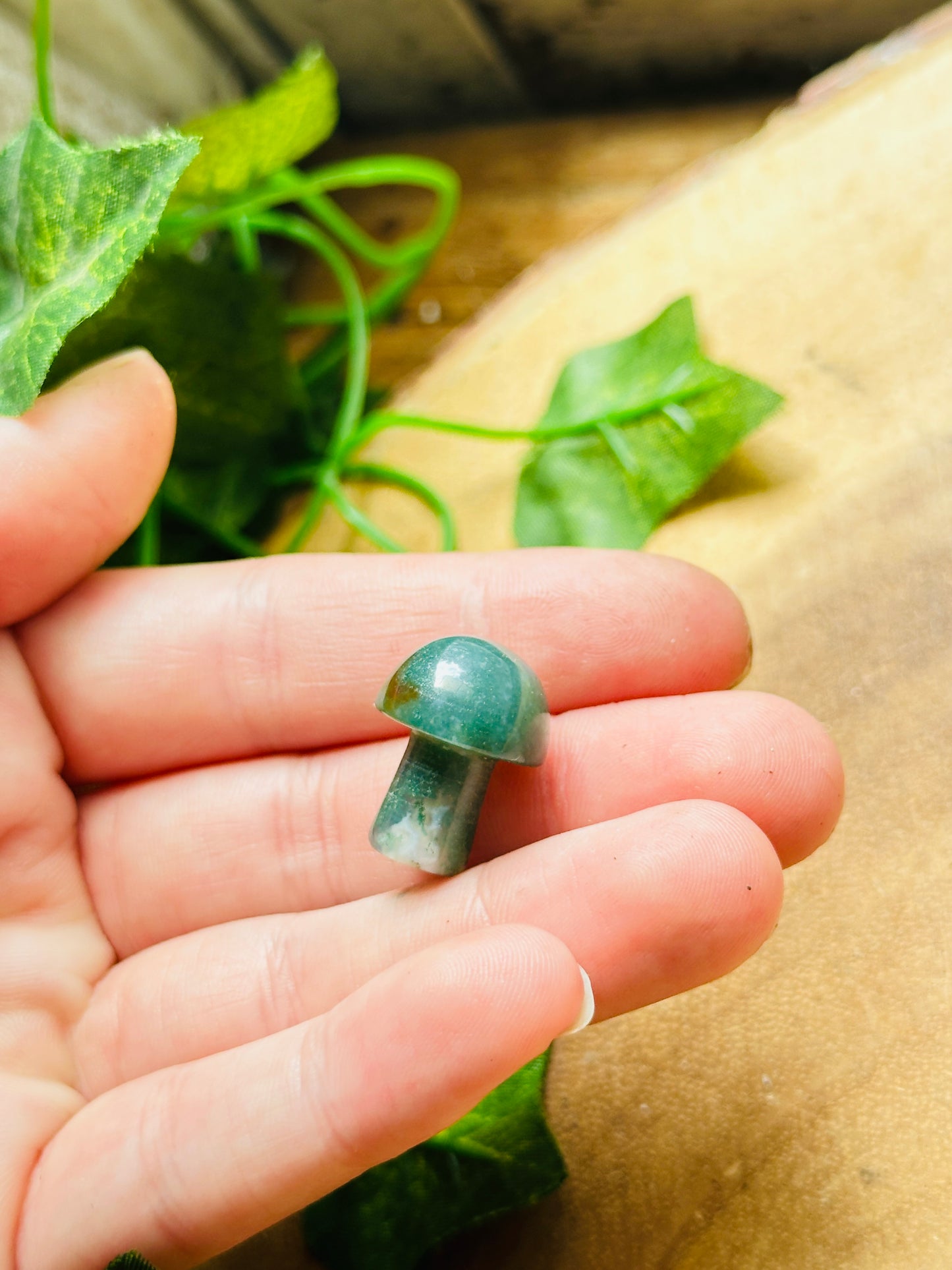 Moss Agate Mushroom