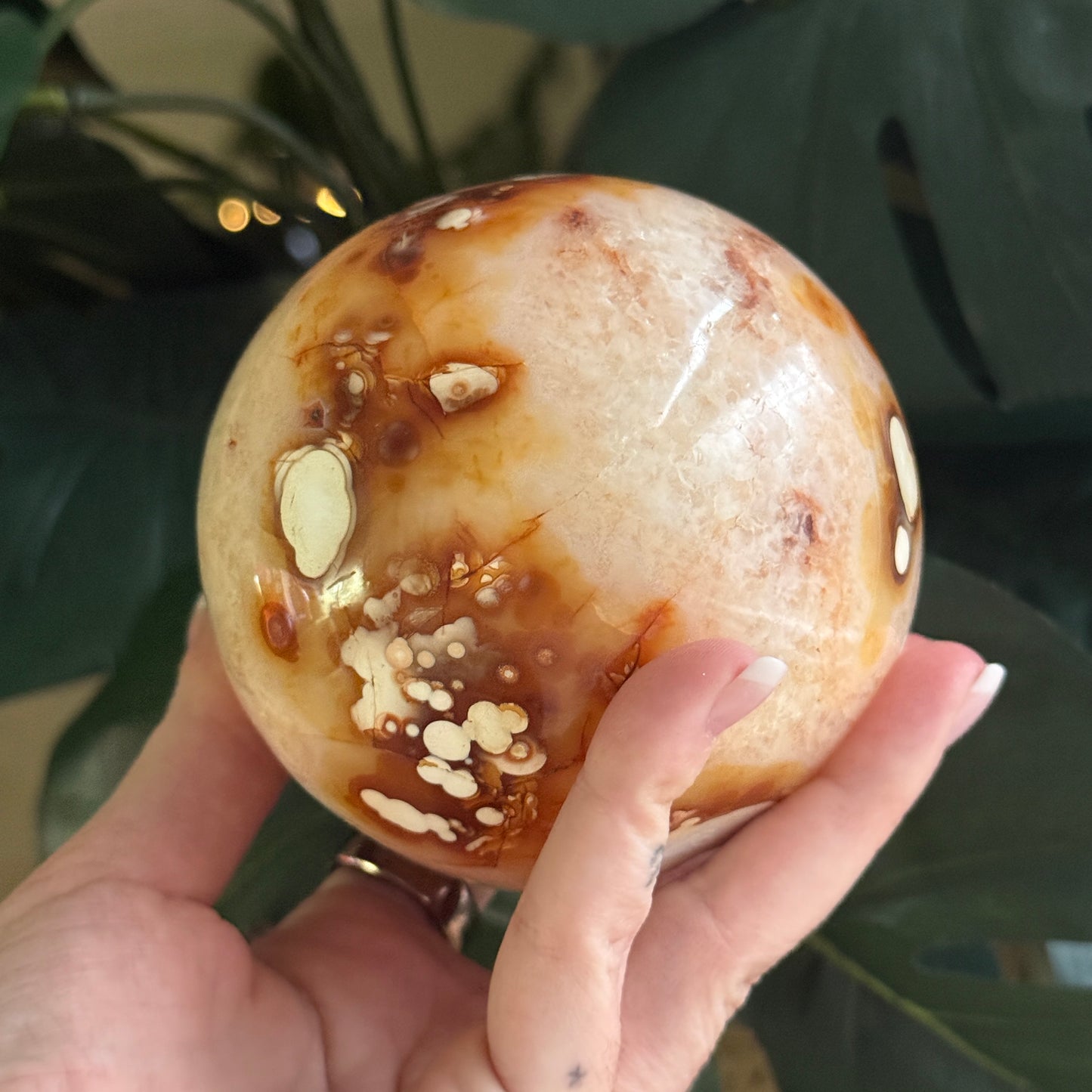 Carnelian x Quartz Statement Sphere