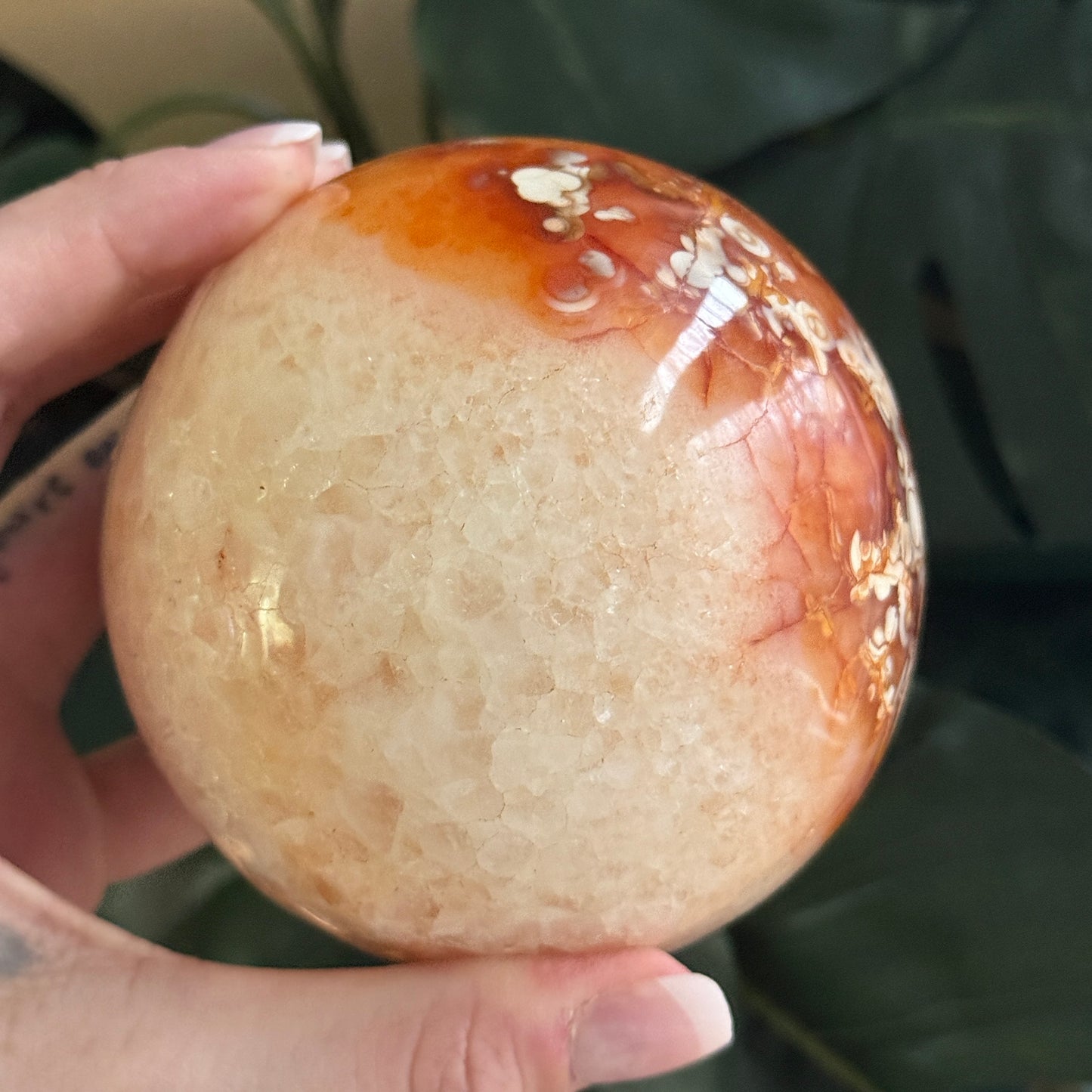 Carnelian x Quartz Statement Sphere