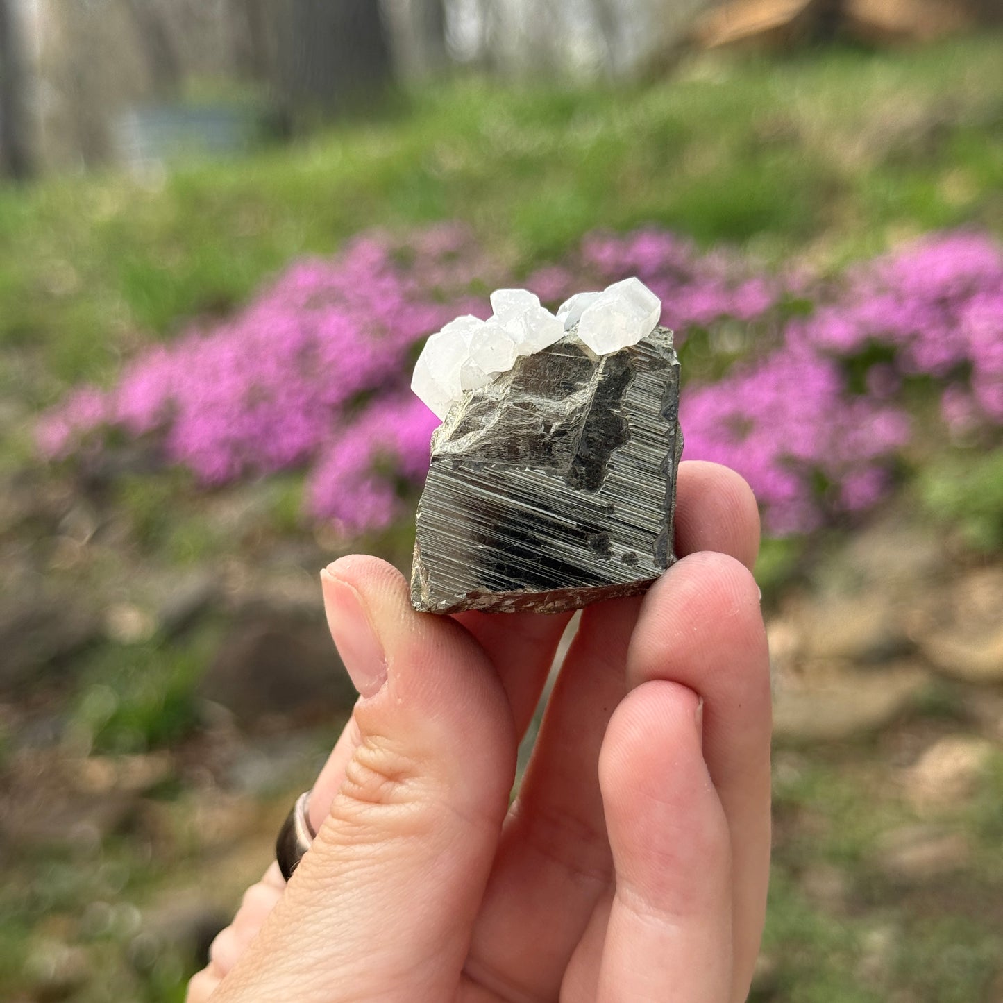 UV Reactive Calcite on Pyrite Matrix