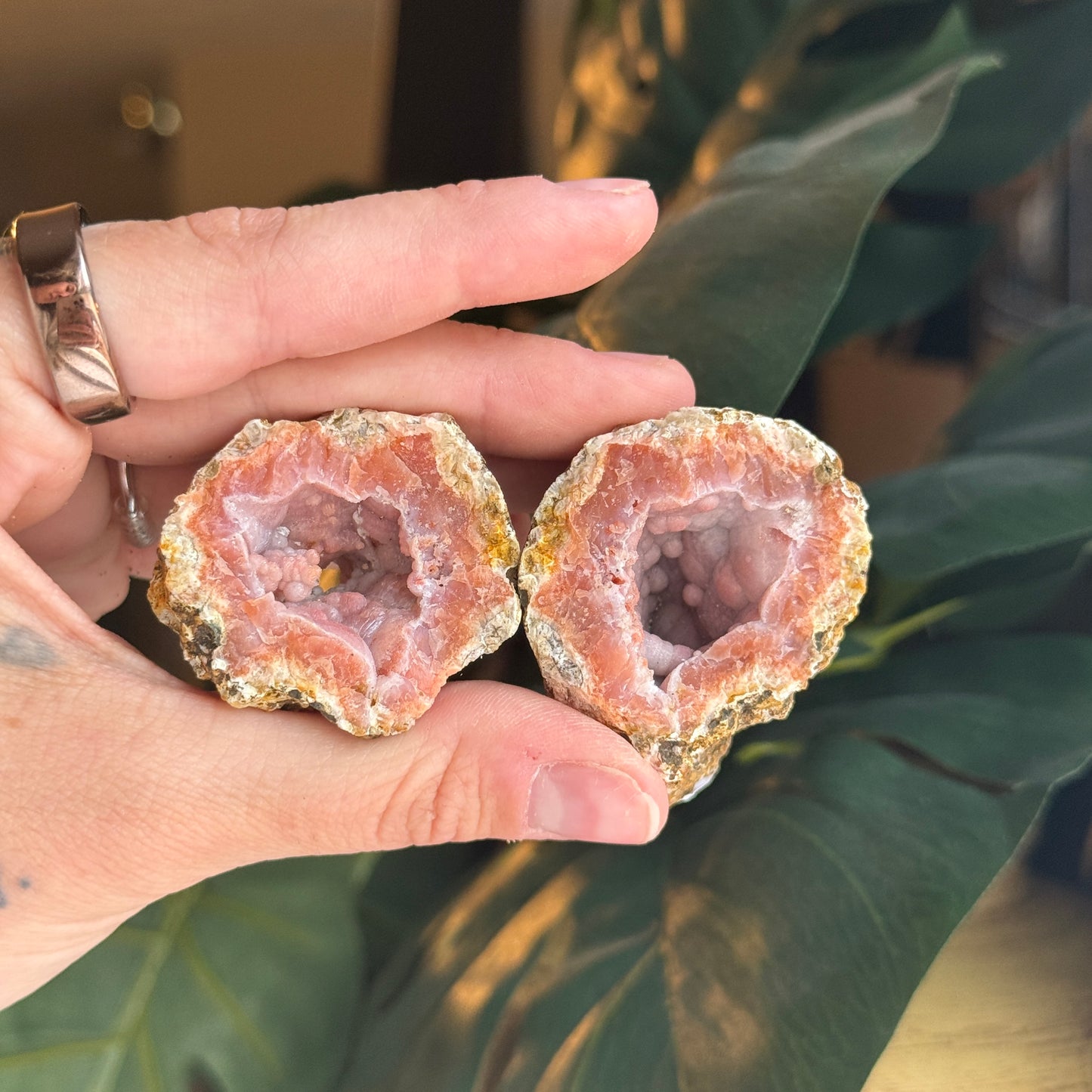 Botryoidal Chalcedony Raw Geode *PAIR*