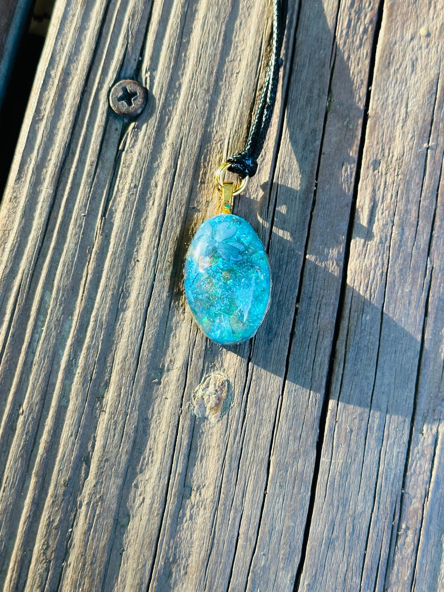 Flower Resin Necklace - Handmade