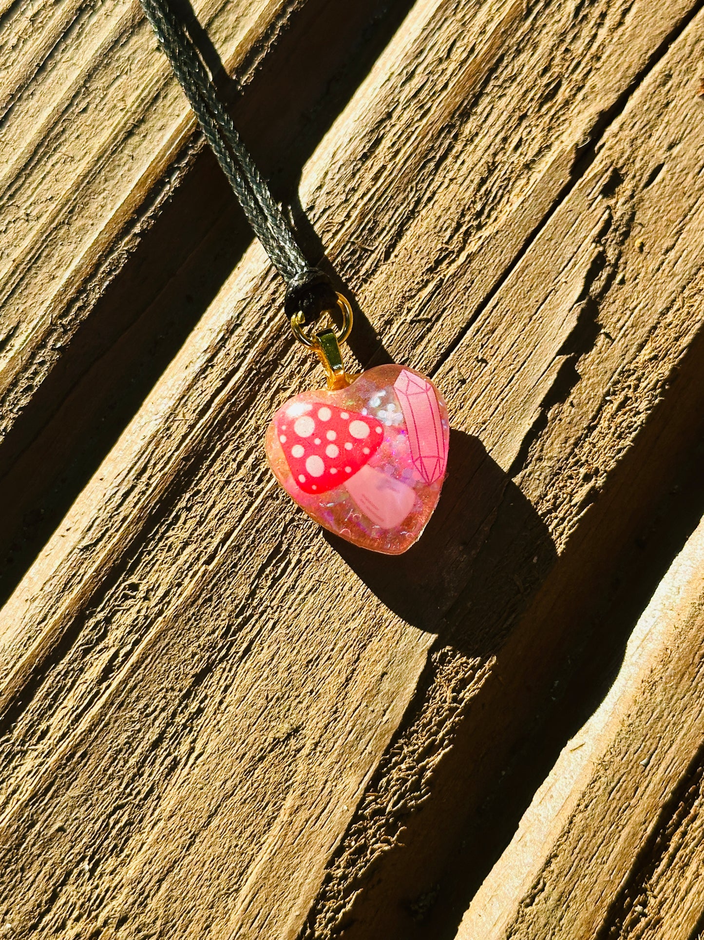 Mushroom Resin Necklace - Handmade