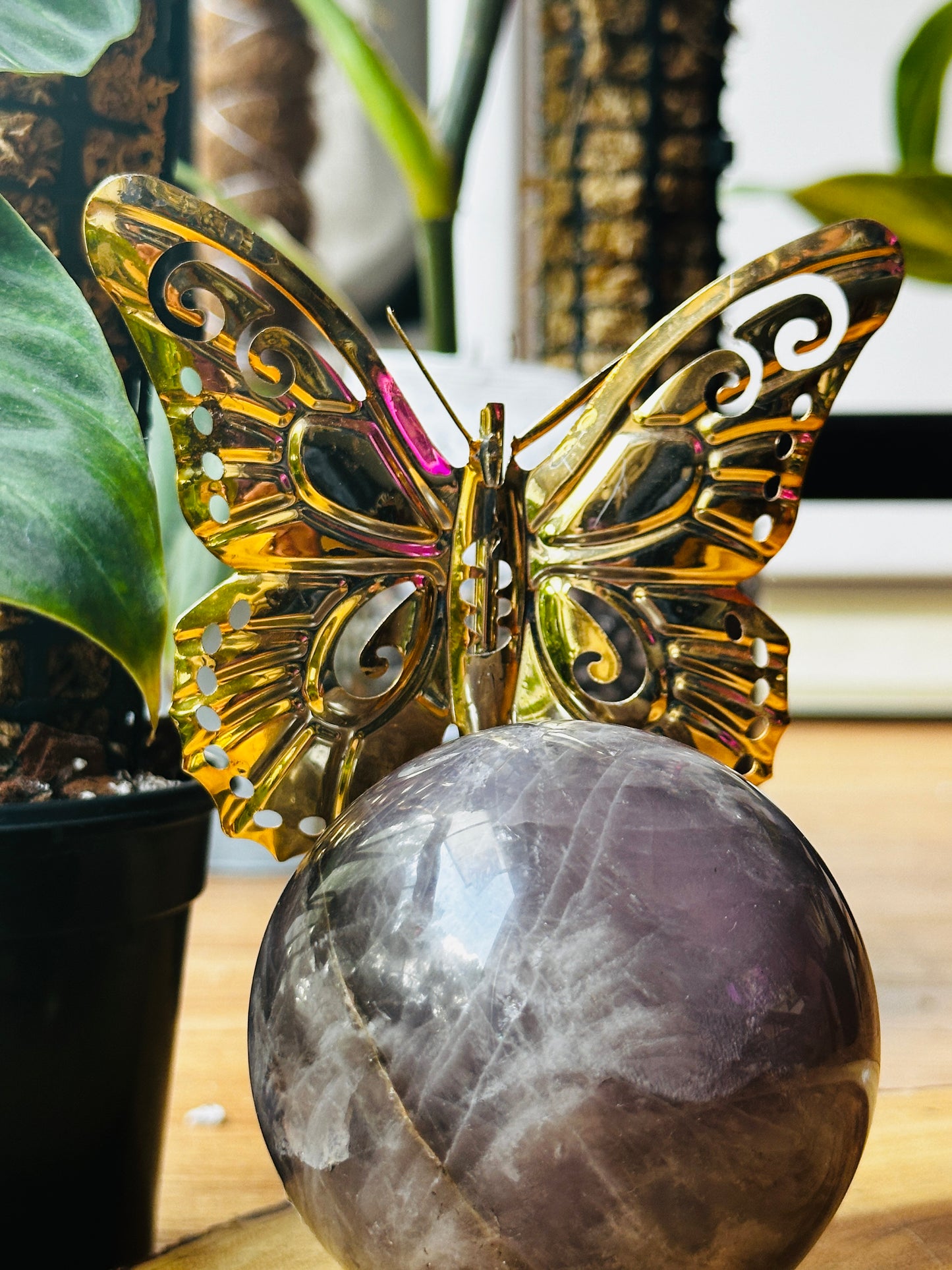 Dark Rose Quartz Sphere