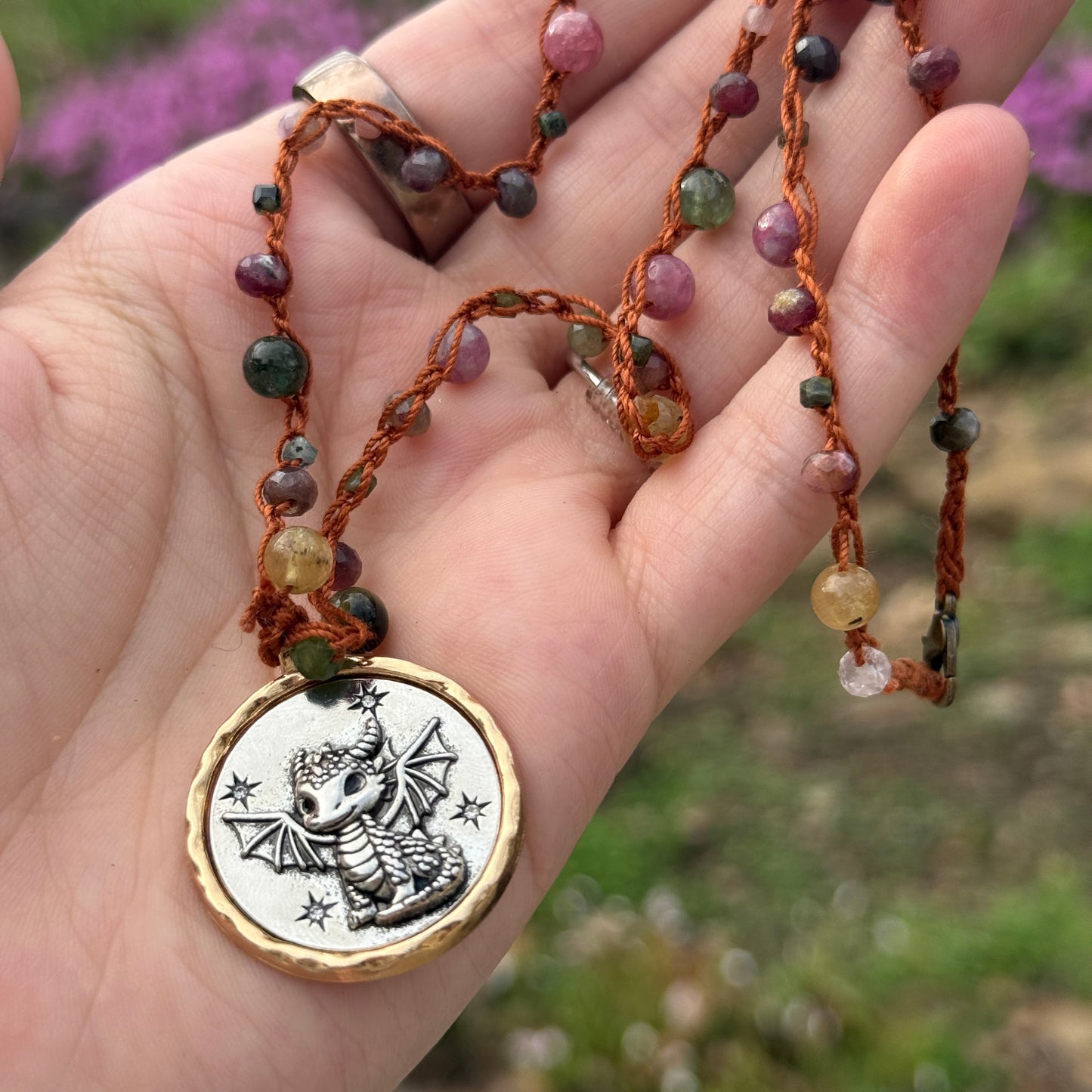 Little Dragon Crochet Necklace