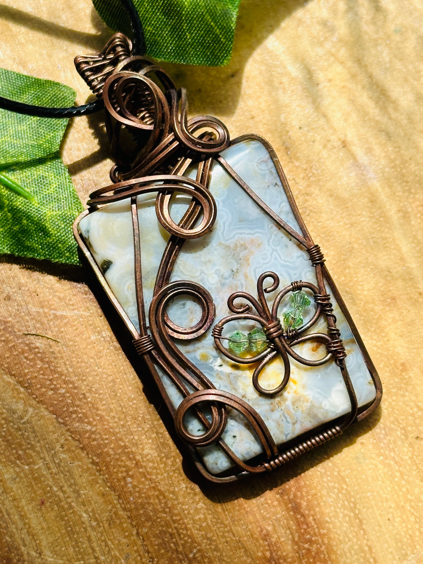 Ocean Jasper Wire Wrapped Necklace