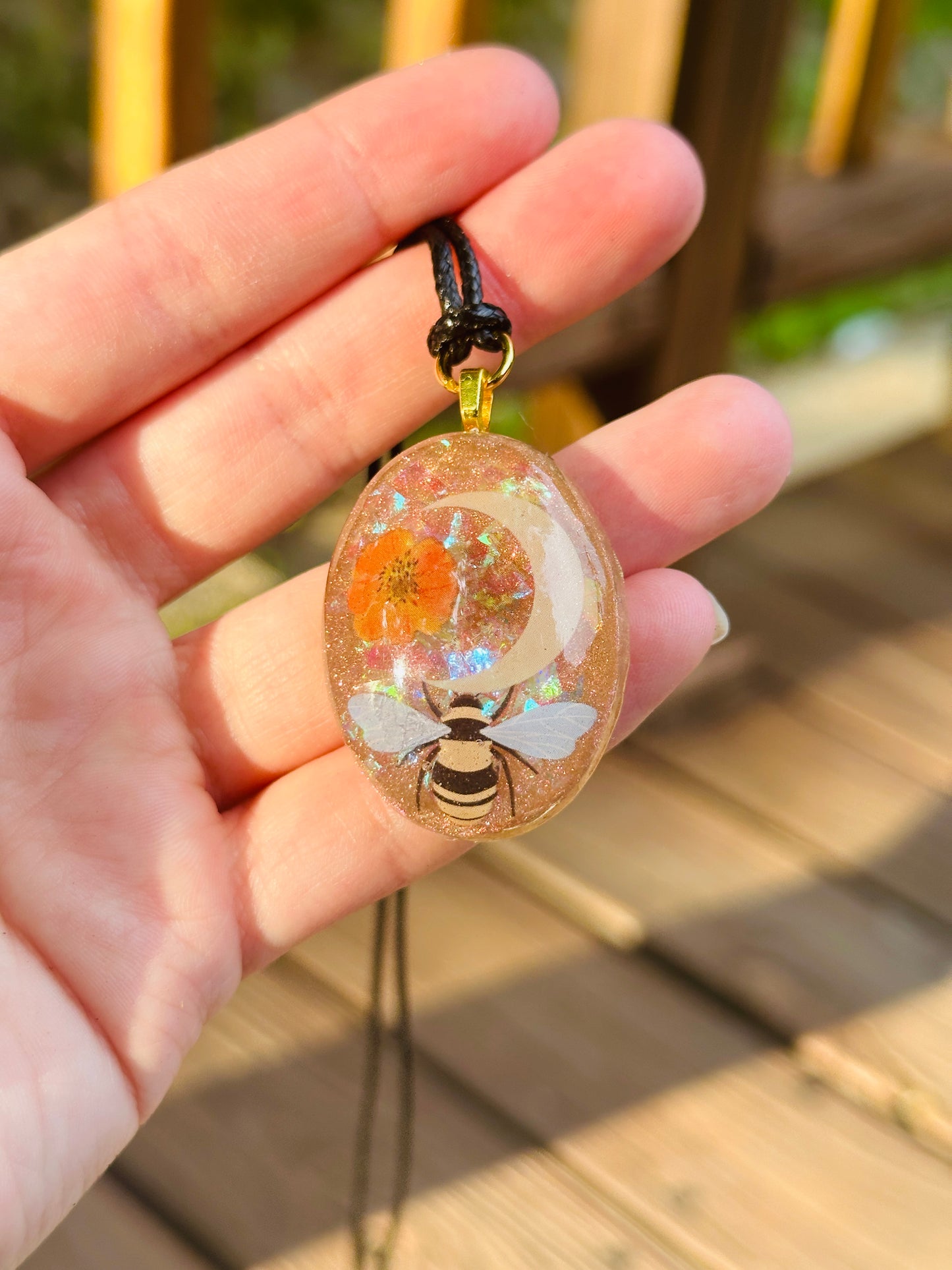 Bee Resin Necklace - Handmade