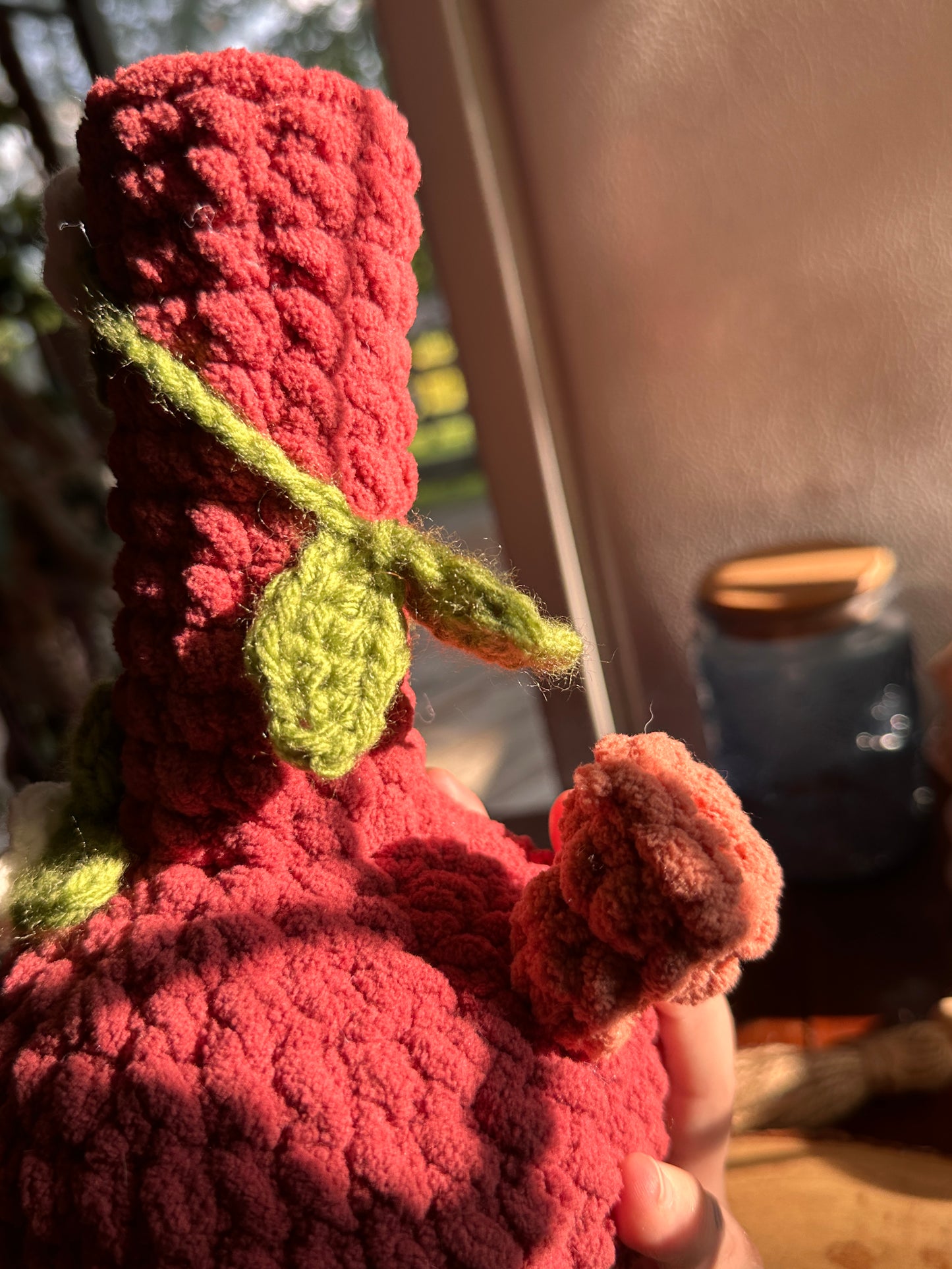 Crochet Flower Bong - Red