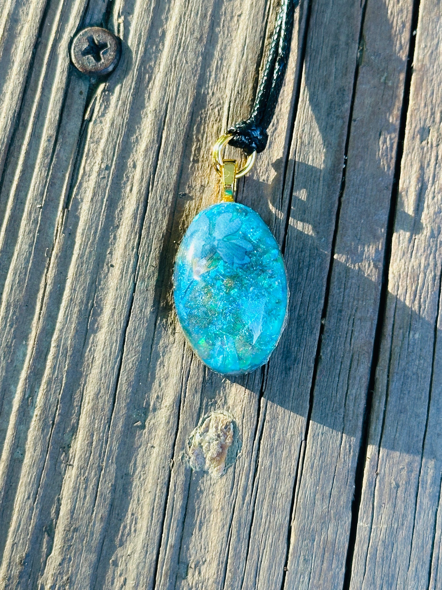 Flower Resin Necklace - Handmade