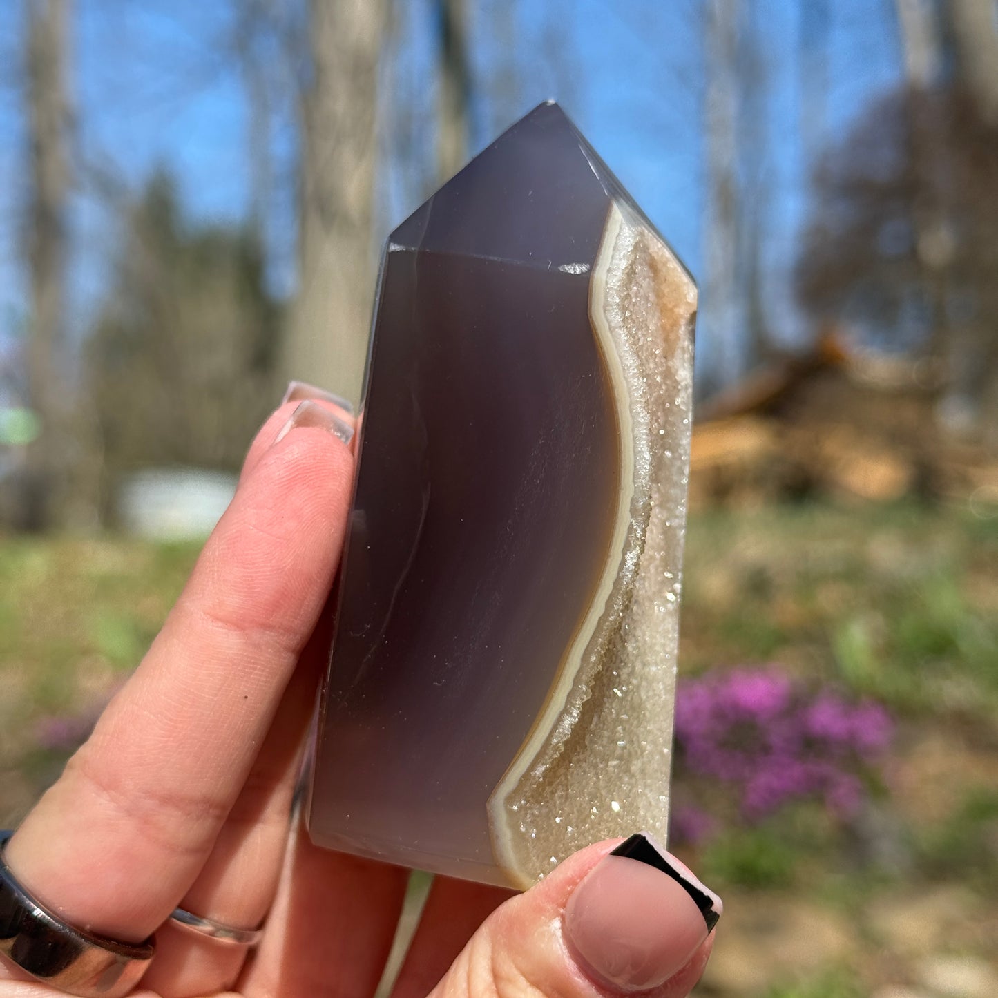 Druzy Agate Tower