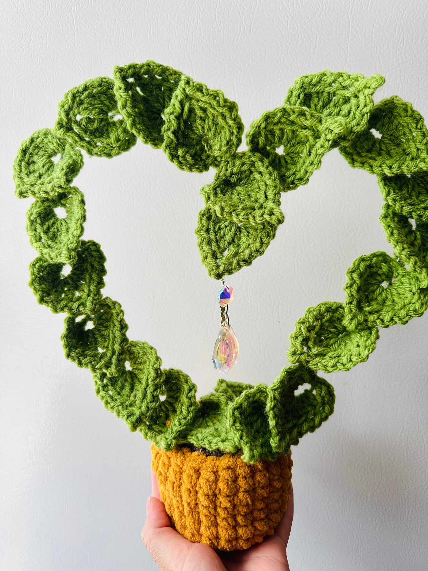 Crochet Heart Leaf Plant