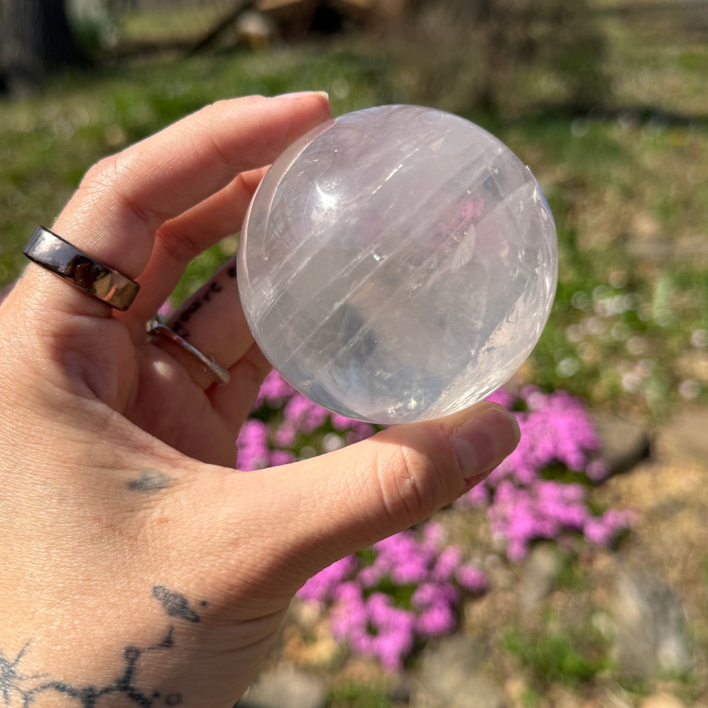 Girasol Rose Quartz Sphere
