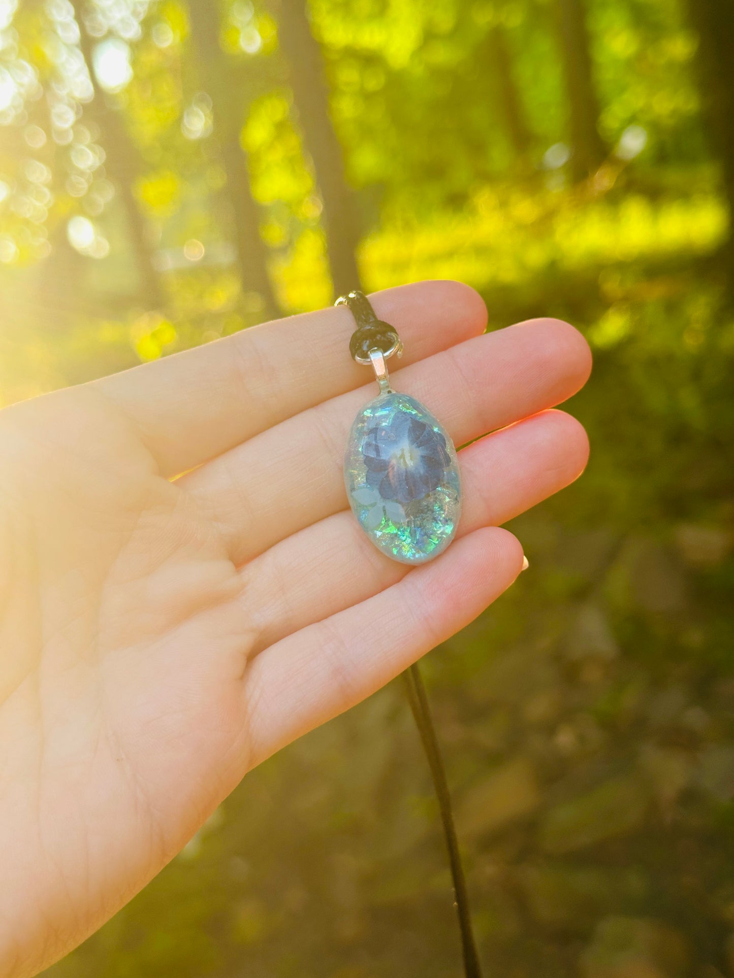 Flower Resin Necklace - Handmade