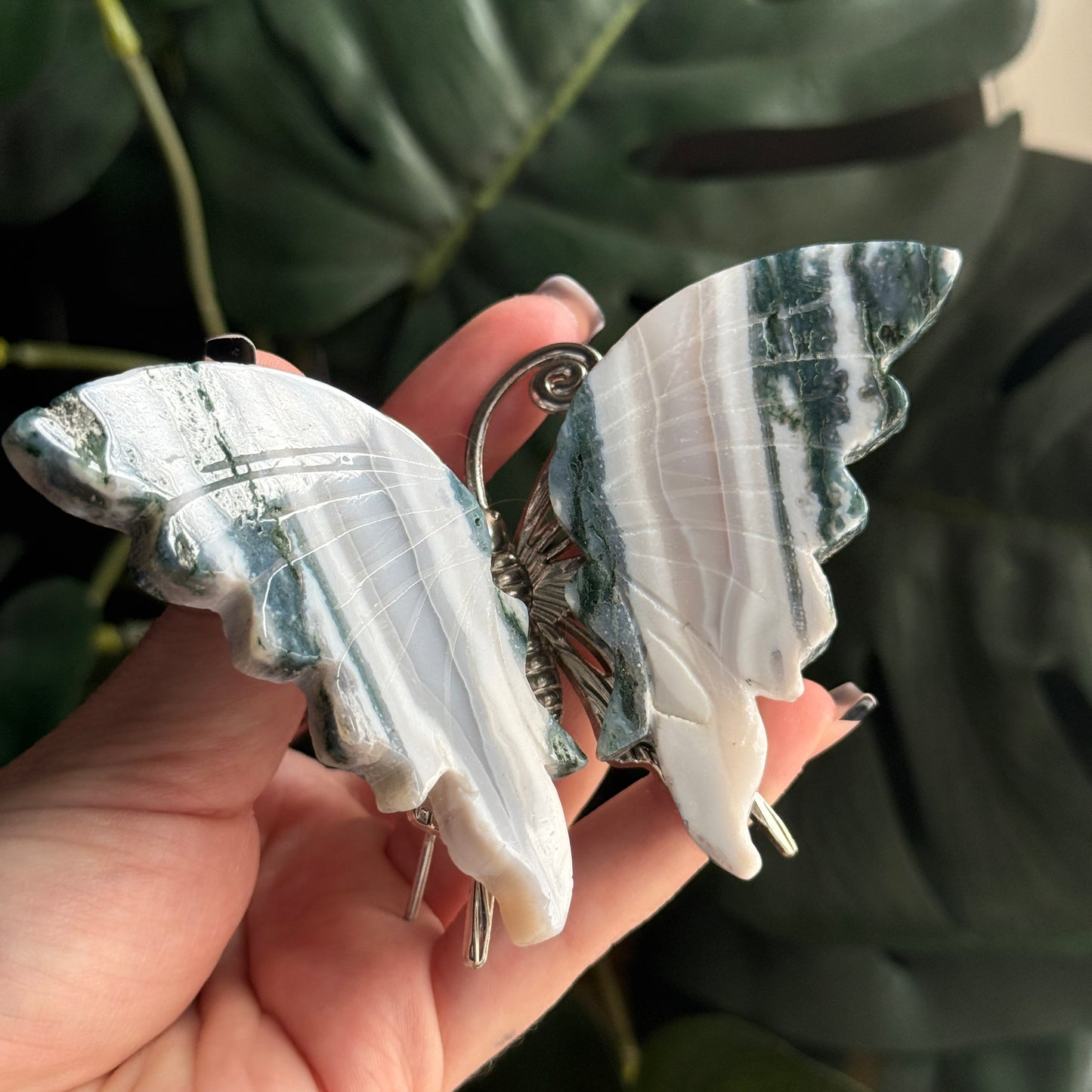 Moss Agate Butterfly B