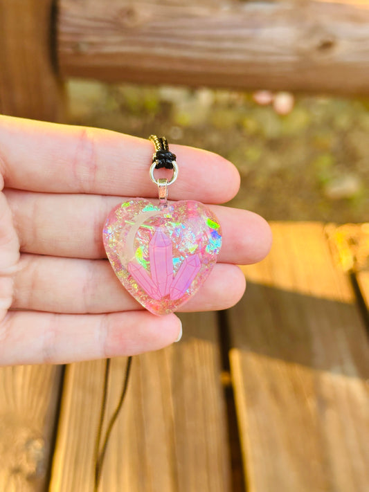 Crystal Resin Necklace - Handmade