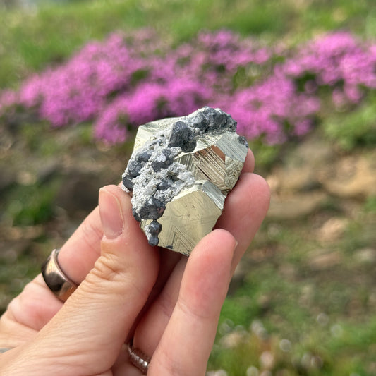 UV Reactive Calcite on Pyrite Matrix