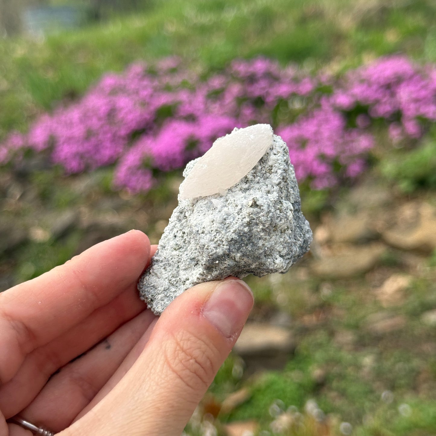 UV Reactive Calcite on Pyrite Matrix